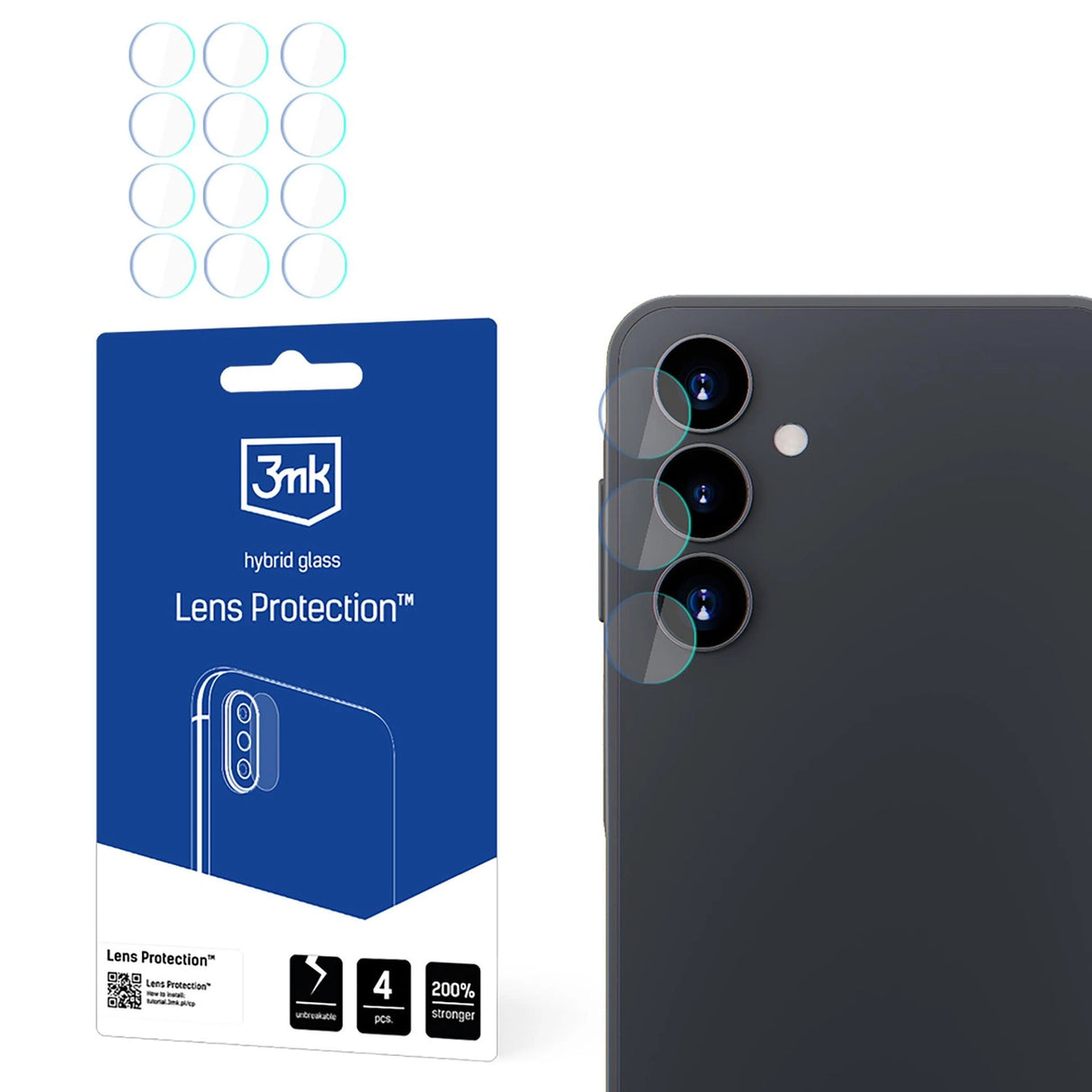 Hybridglas til kameraobjektiv 3mk Linsbeskyttelse til Samsung Galaxy A16