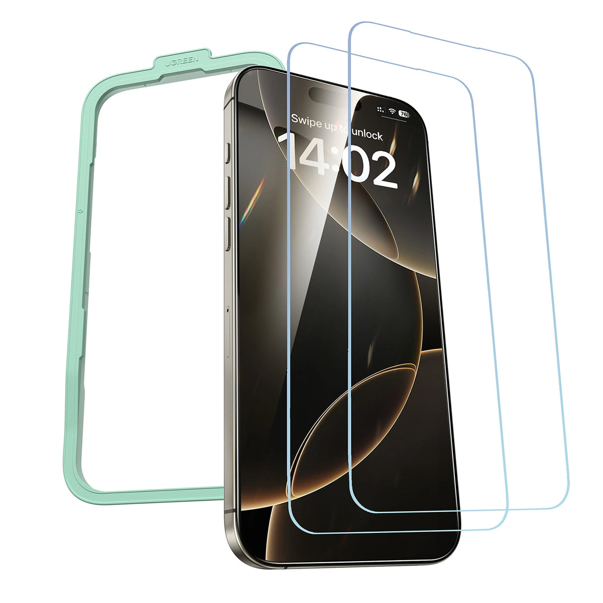 Ugreen SP630 hærdet glas med monteringsramme til iPhone 16 Pro Max (2 st.)