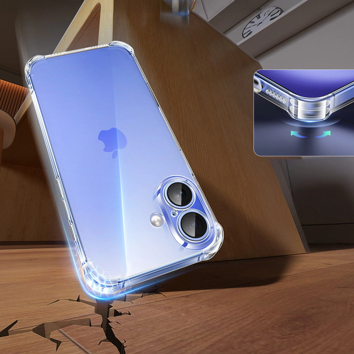 Ugreen Bright Cushion CA101 Case til iPhone 16 Plus - klar