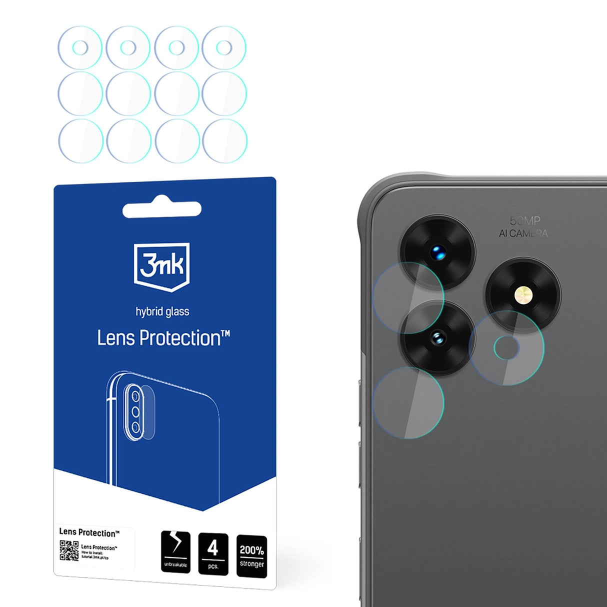 Kamera objektiv glas 3mk Lens beskyttelse for MyPhone Hammer Blade Va 5G