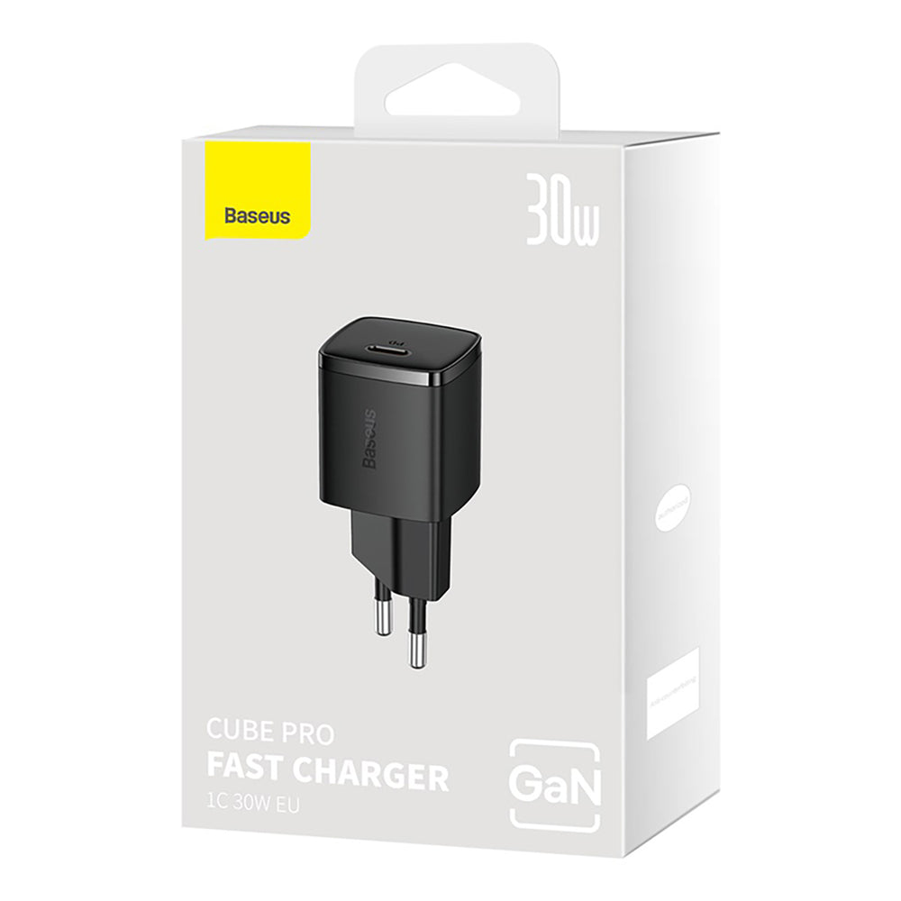 Baseus Cube Pro 30W USB-C Wall Charger - sort