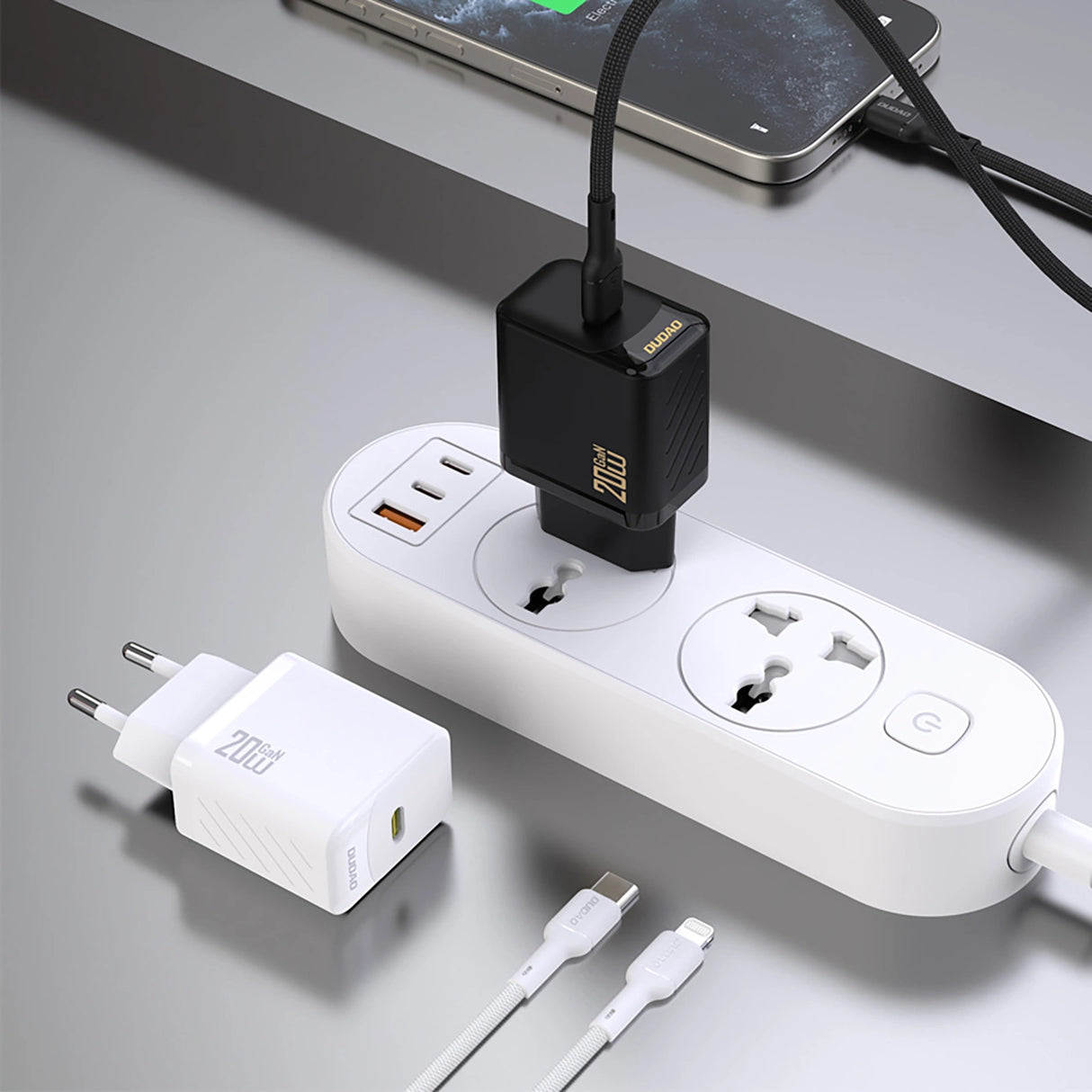Dudao A26 PD20W GaN USB-C oplader - sort