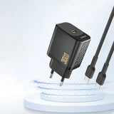 Dudao A27P 30W PD GaN USB-C Wall Charger - sort