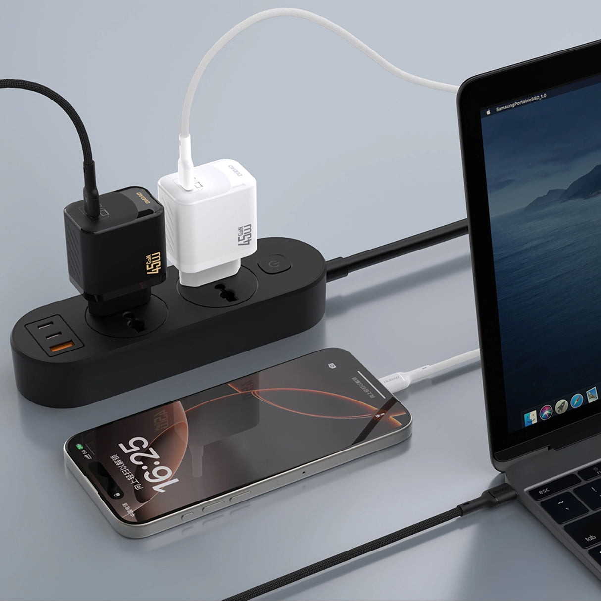 Dudao A28 45W GaN USB-C Wall Charger - sort