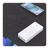Powerbank Dudao K10Pro 2.4A 20000mAh 2 x USB-A - hvid