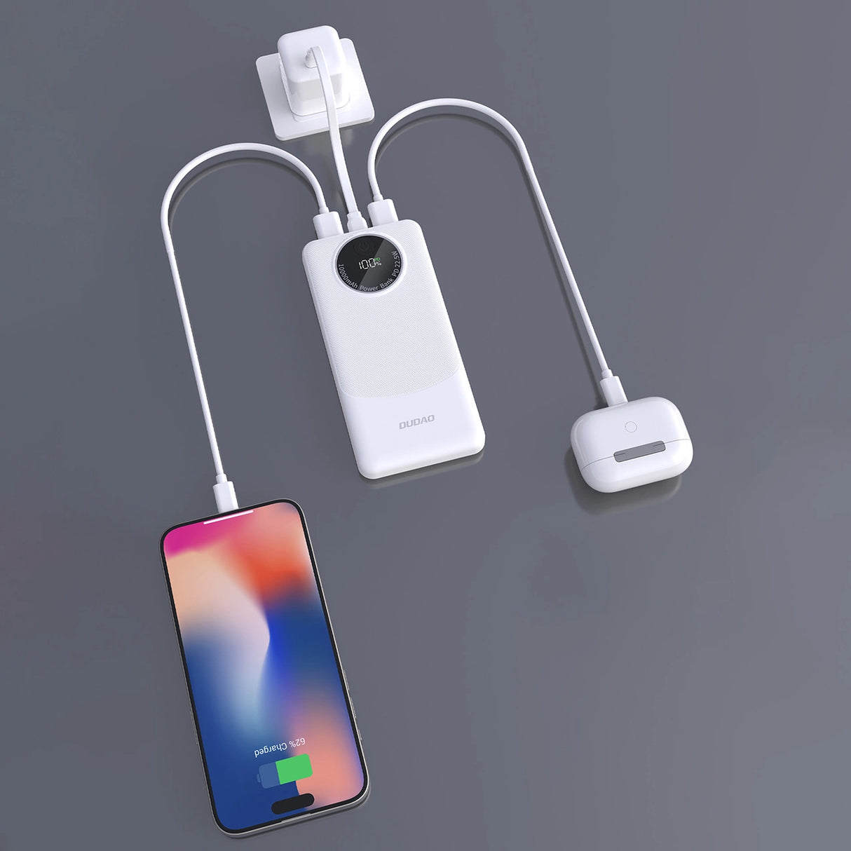 Powerbank Dudao K12 10000mAh PD22.5W USB-A, USB-C - sort