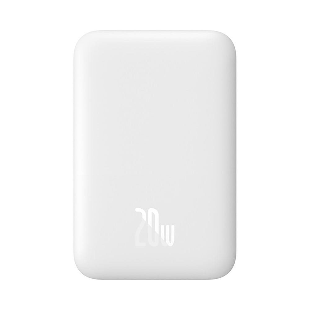 Baseus Magnetic Mini Air PPCXM06A 6000mAh 20W Power Bank med Simple Series USB-C-kabel - hvid