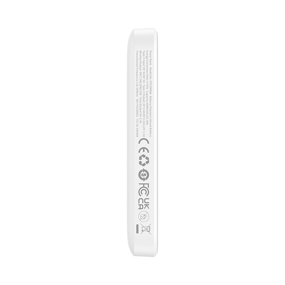 Baseus Magnetic Mini Air PPCXM06A 6000mAh 20W Power Bank med Simple Series USB-C-kabel - hvid