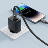 Acefast C13-04 USB-C - USB-A / USB-C Kabel 480Mb/s 3A 1,2m - sort
