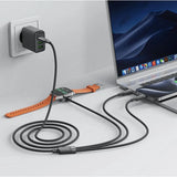 Acefast C6-11 USB-C 3in1 Kabel - 2x USB-C / Qi 480Mb/s 100W 1,2m - sort