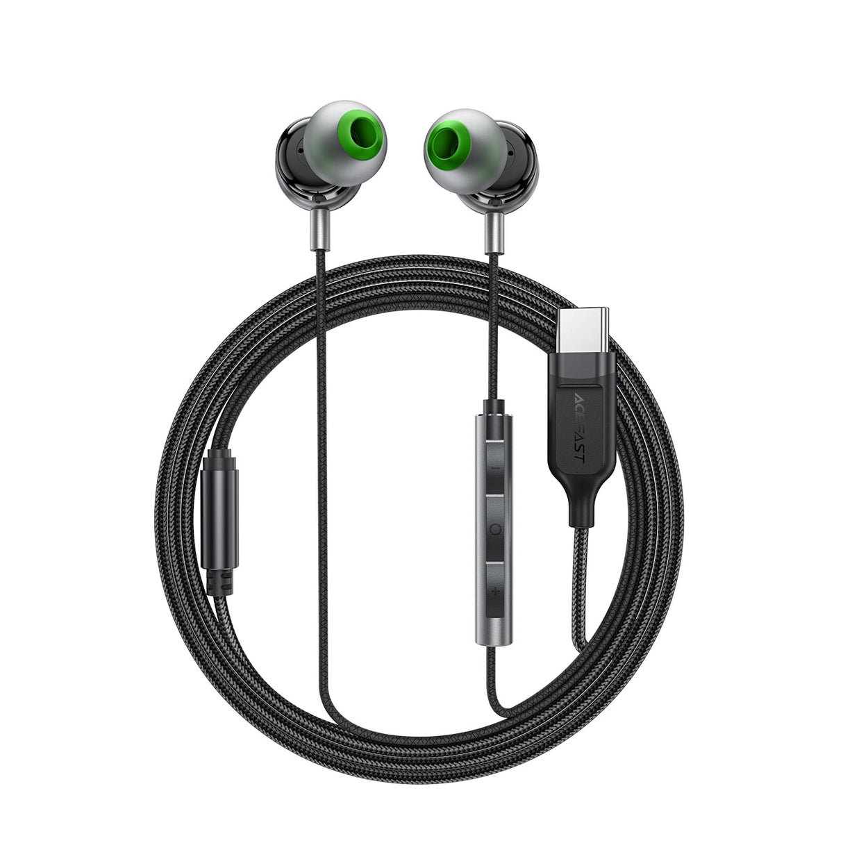 Acefast L5 Wired In-Ear Headphones USB-C 1.2m - sort