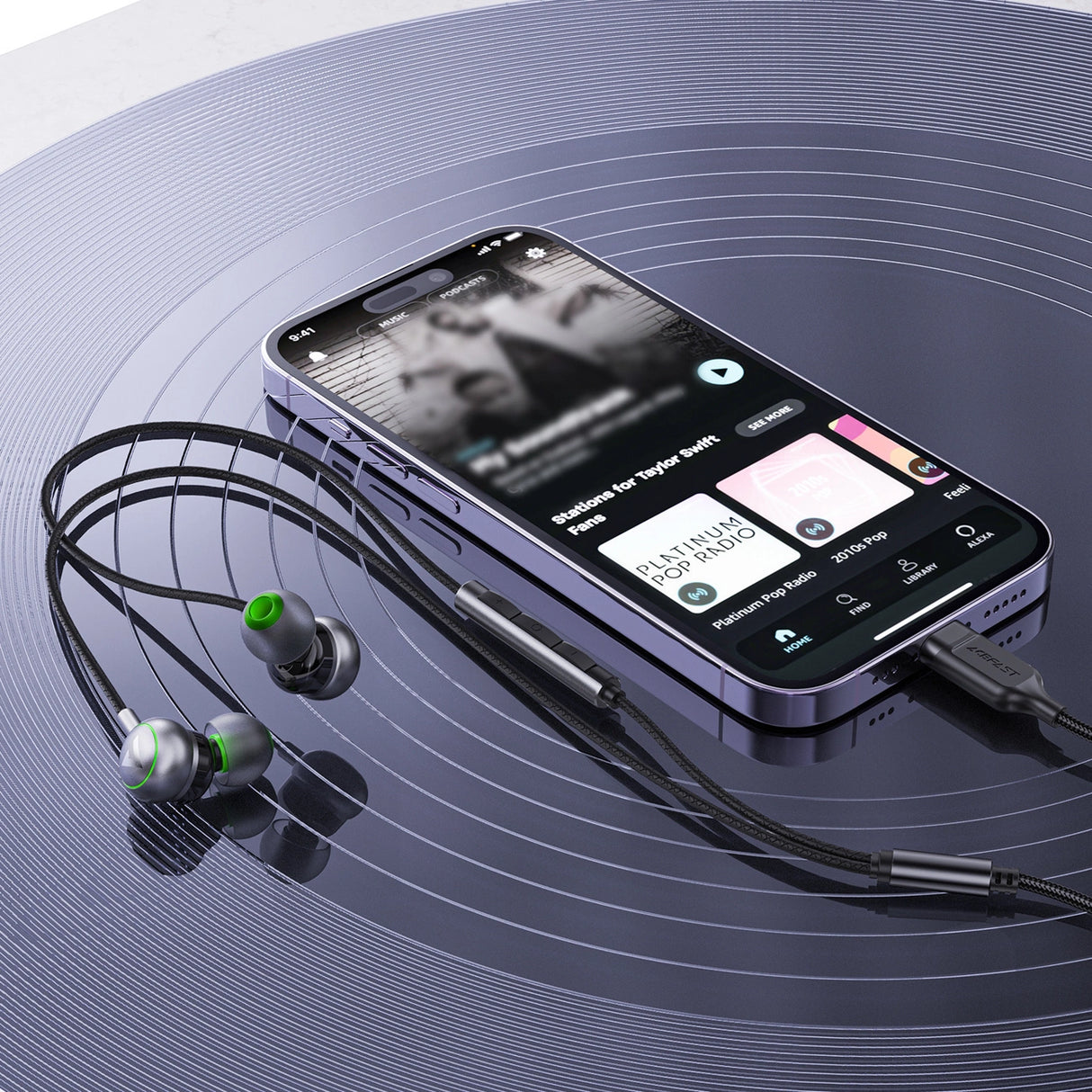 Acefast L5 Wired In-Ear Headphones USB-C 1.2m - sort