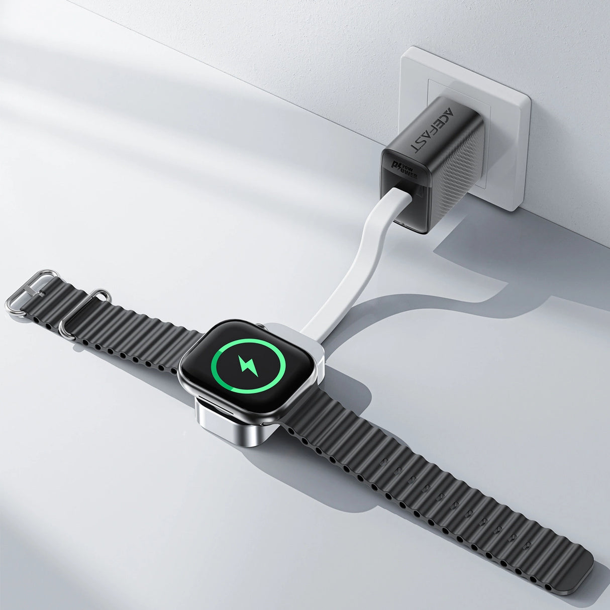 Acefast E21 5W trådløs oplader til Apple Watch - Silver