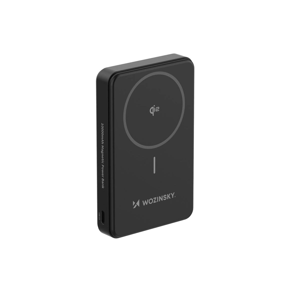Powerbank Wozinsky WLWP-10KA0Y3S 22.5W PD Qi2 10000 mAh, med stativ, 1x USB-A, 1x USB-C - sort