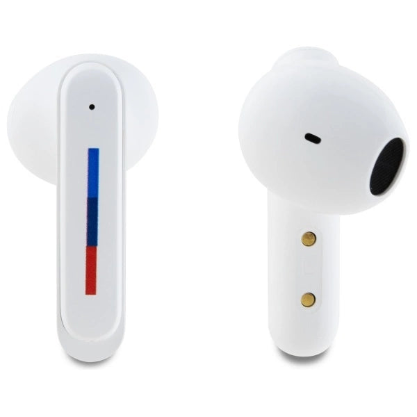 BMW Bluetooth-hovedtelefoner BMBEMIATP20LOH TWS + docking station hvid/hvid trykte logoer