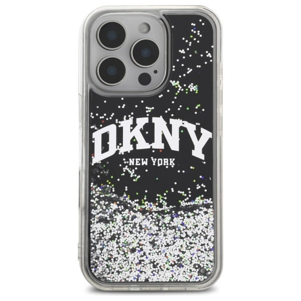 DKNY DKHCP16LLBNAEK iPhone 16 Pro 6.3" sort/sort hardcase Liquid Glitter Arch Logo