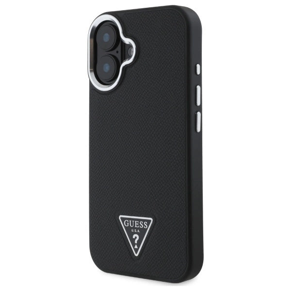 Guess GUHMP16MPGTSPSK iPhone 16 Plus 6.7" sort/sort hardcase Grained Triangle MagSafe