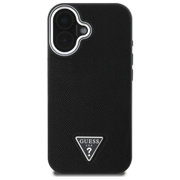 Guess GUHMP16MPGTSPSK iPhone 16 Plus 6.7" sort/sort hardcase Grained Triangle MagSafe