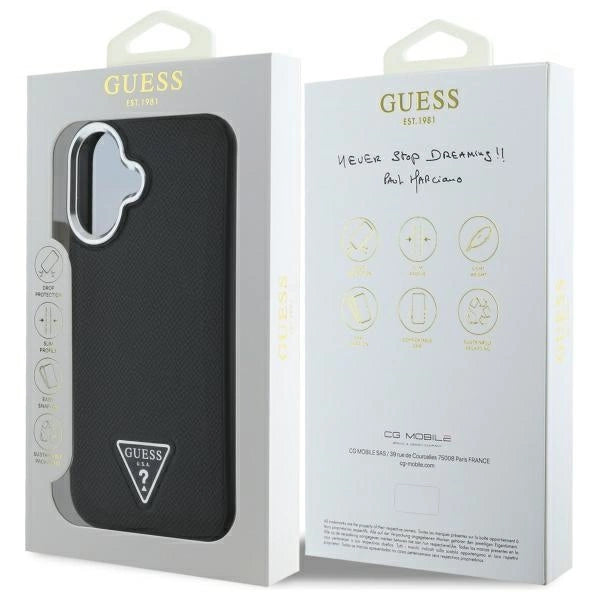 Guess GUHMP16MPGTSPSK iPhone 16 Plus 6.7" sort/sort hardcase Grained Triangle MagSafe