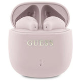Guess Bluetooth-hovedtelefoner GUTWSJ14ESGP TWS + docking station pink/pink Printed Classic Logo