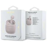 Guess Bluetooth-hovedtelefoner GUTWSJ14ESGP TWS + docking station pink/pink Printed Classic Logo