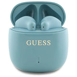 Guess Bluetooth-hovedtelefoner GUTWSJ14ESGQ TWS + docking station turkis/turkis Printed Classic Logo