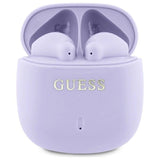 Guess Bluetooth-hovedtelefoner GUTWSJ14ESGU TWS + docking station lilla/lila Printet klassisk logo