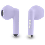 Guess Bluetooth-hovedtelefoner GUTWSJ14ESGU TWS + docking station lilla/lila Printet klassisk logo