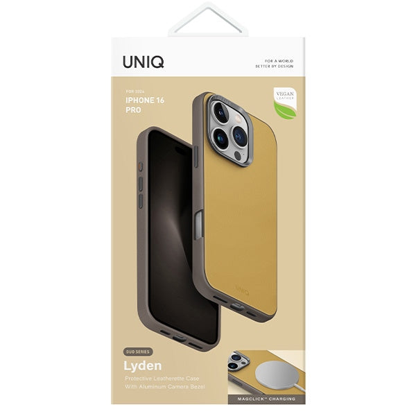 Uniq Lyden DS iPhone 16 Pro 6.3" Magclick Opladningsfoder gul-grå/gul-grå