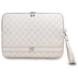 DKNY Sleeve Checkered Pattern Printed Stripes 14" Laptop Case - Pink