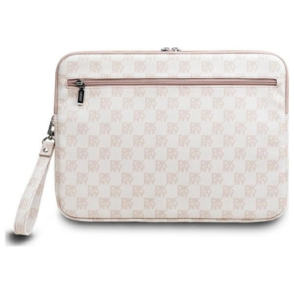 DKNY Sleeve Checkered Pattern Printed Stripes 14" Laptop Case - Pink