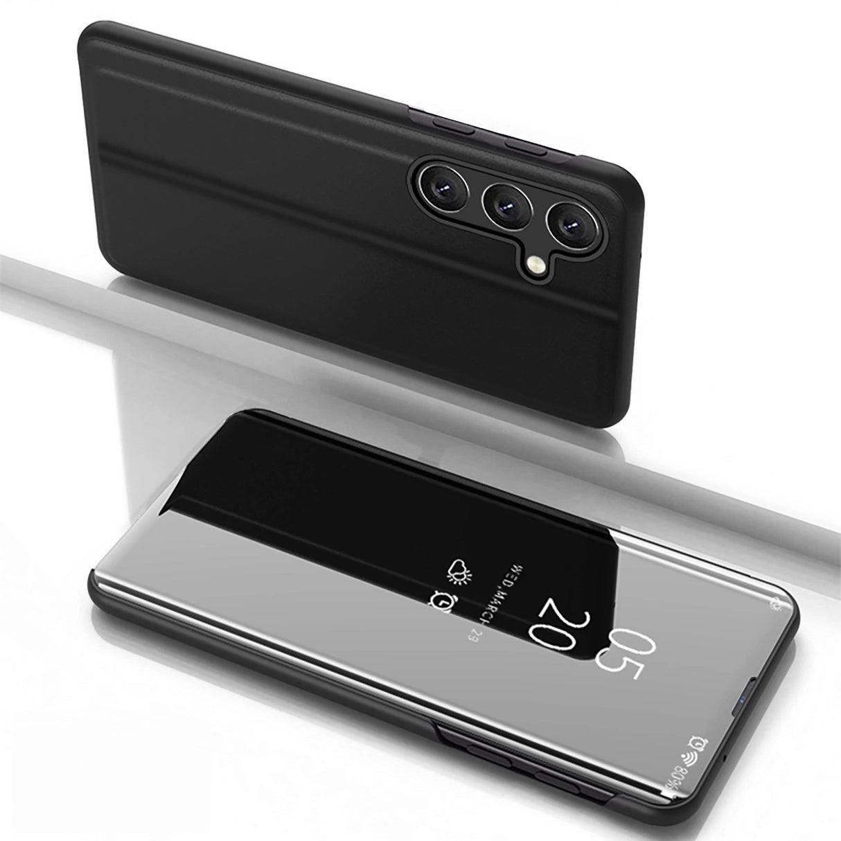 Clear View Case til Samsung Galaxy S25 Cover med Flip - sort