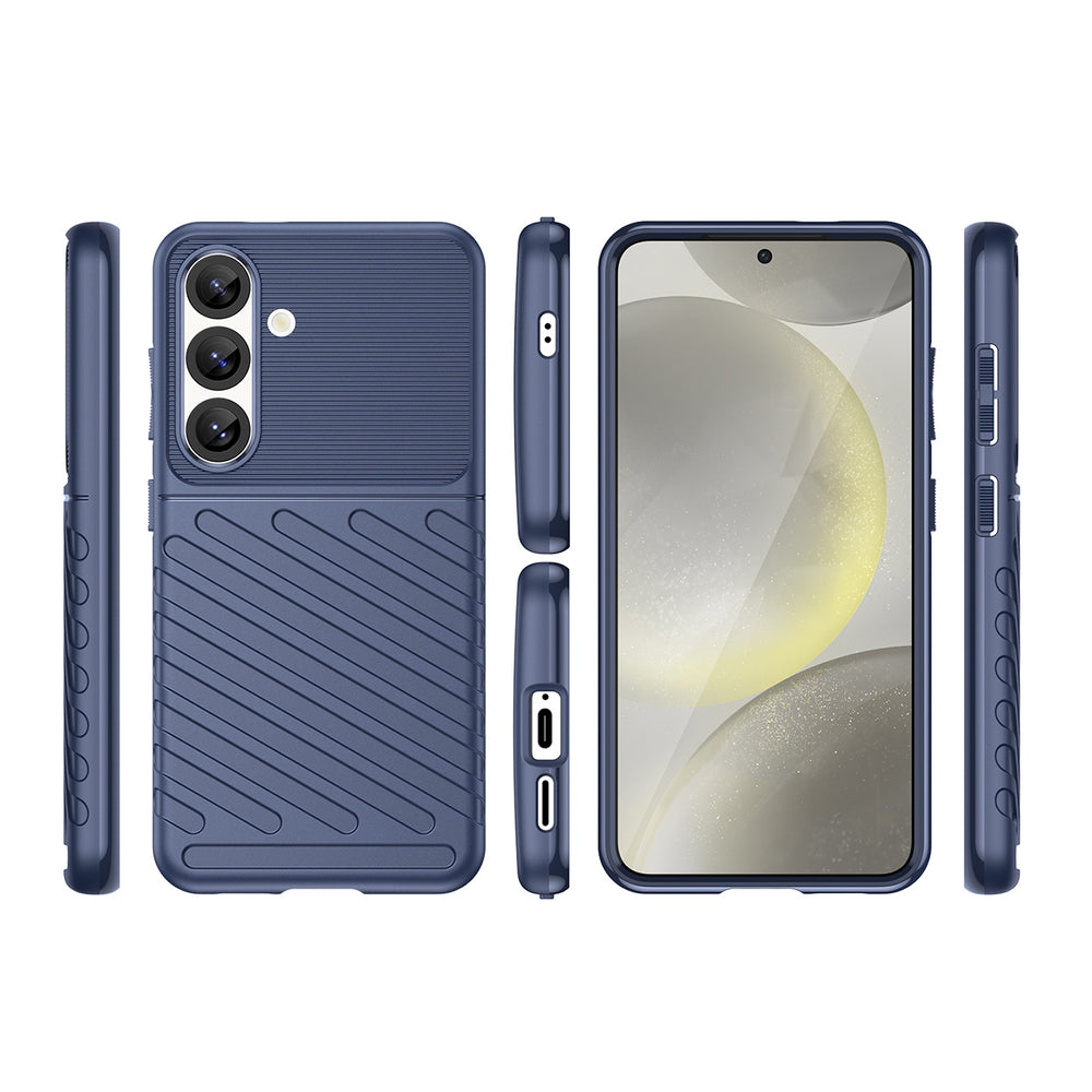 Thunder Case Samsung Galaxy S25 Silicone Armored Case - Blå
