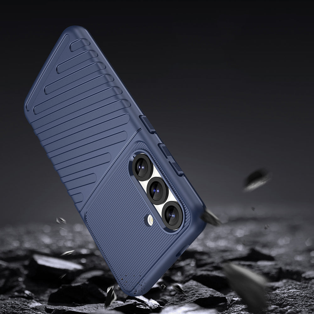 Thunder Case Samsung Galaxy S25 Silicone Armored Case - Blå
