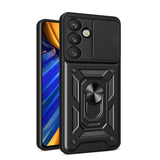 Hybrid Armor Camshield med Camera Cover og Metal Ring til Samsung Galaxy S25 - sort