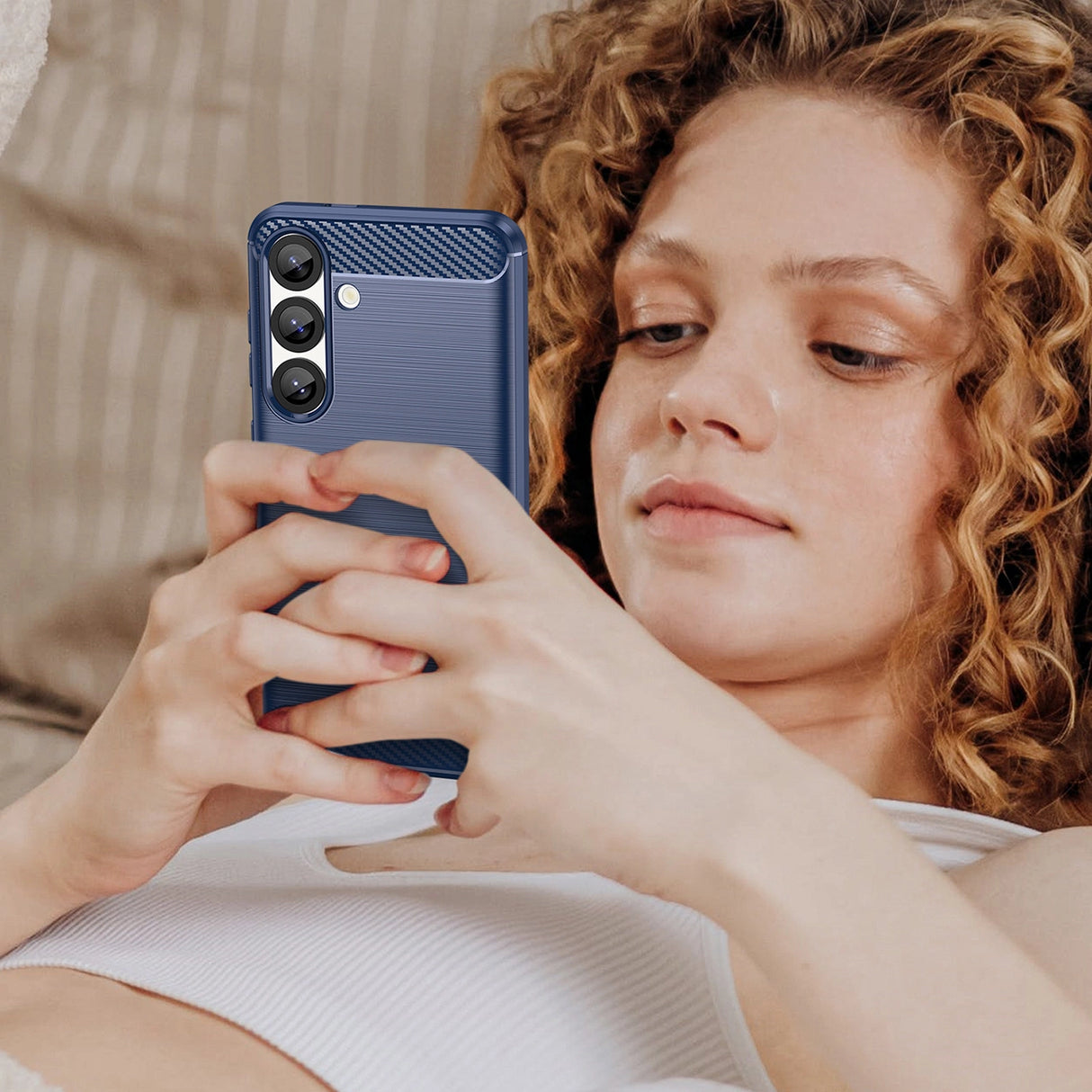 Carbon Case til Samsung Galaxy S25 - Blå