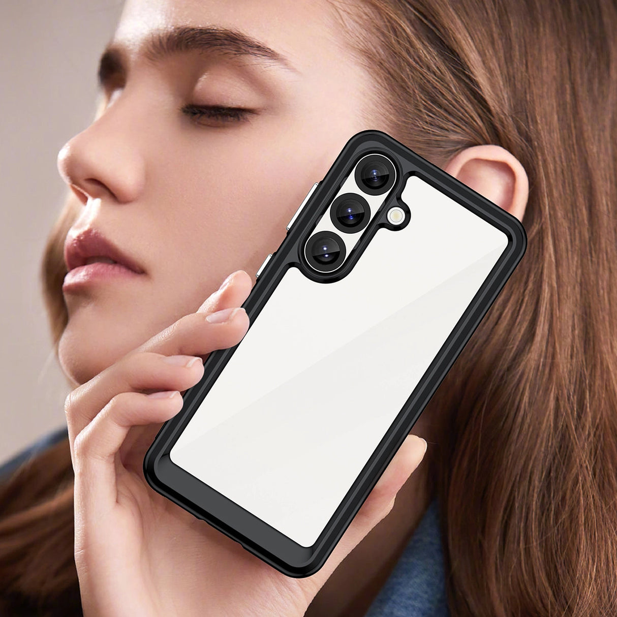 Udendørs rumkasse med gelramme til Samsung Galaxy S25 - sort