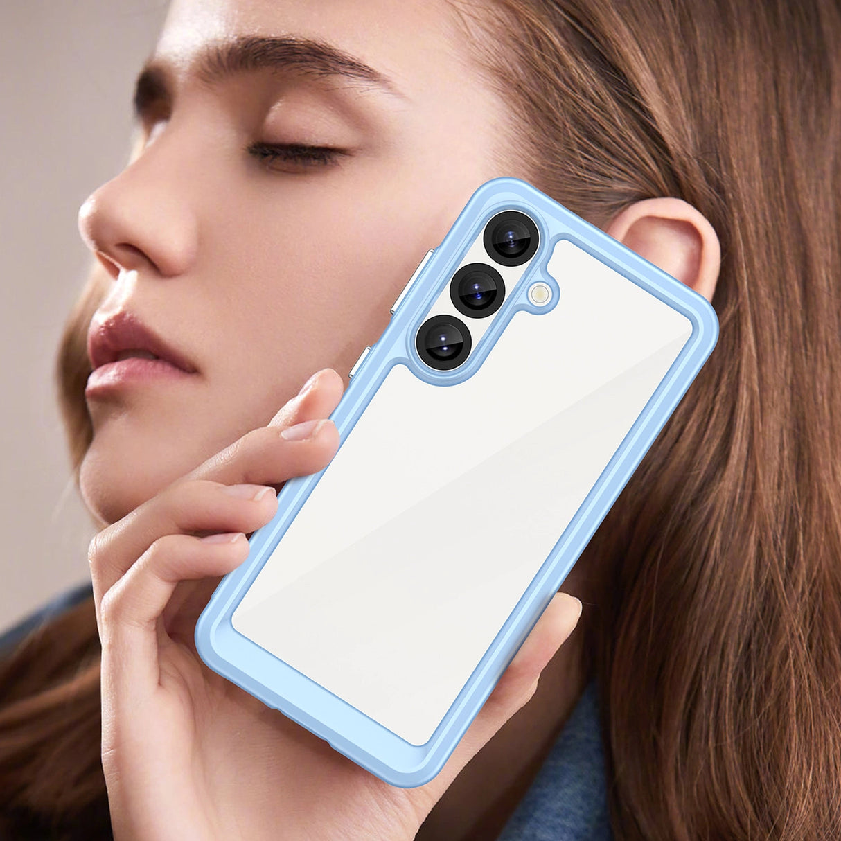 Udendørs rumkasse med gelramme til Samsung Galaxy S25 - Blå