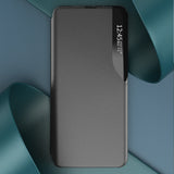 Eco læder View Case til Samsung Galaxy S25+ med Flip Stand - sort