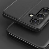 Eco læder View Case til Samsung Galaxy S25+ med Flip Stand - sort