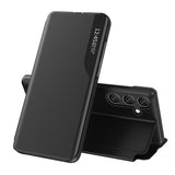 Eco læder View Case til Samsung Galaxy S25+ med Flip Stand - sort