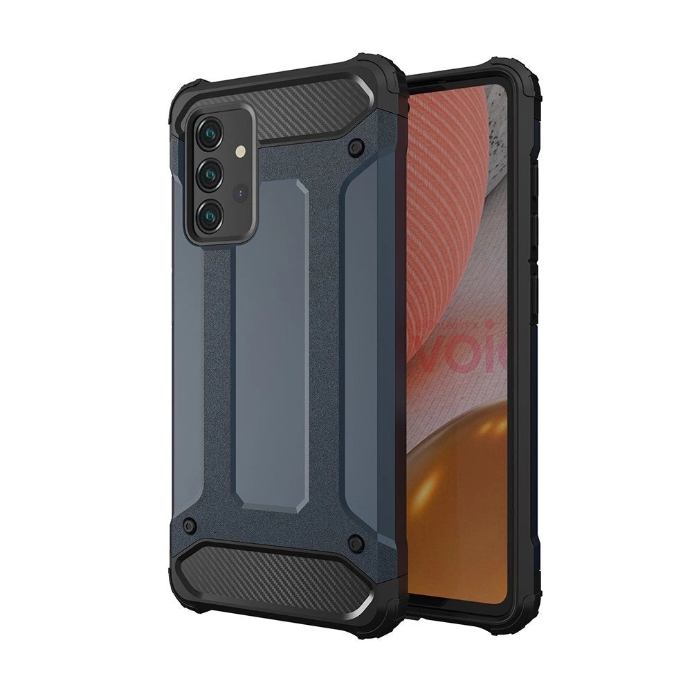 Hybrid Armor Camshield med Camera Cover og Metal Ring til Samsung Galaxy S25+ - Blå