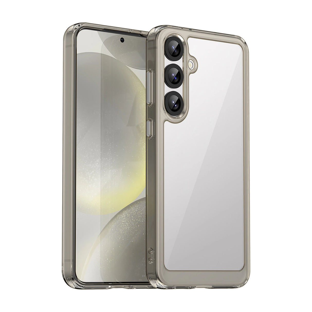 Udendørs rumkasse med gelramme til Samsung Galaxy S25+ - Clear Black