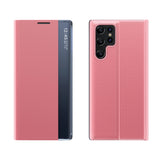 Ny sovepose til Samsung Galaxy S25 Ultra Cover med Flip og Stand - Pink