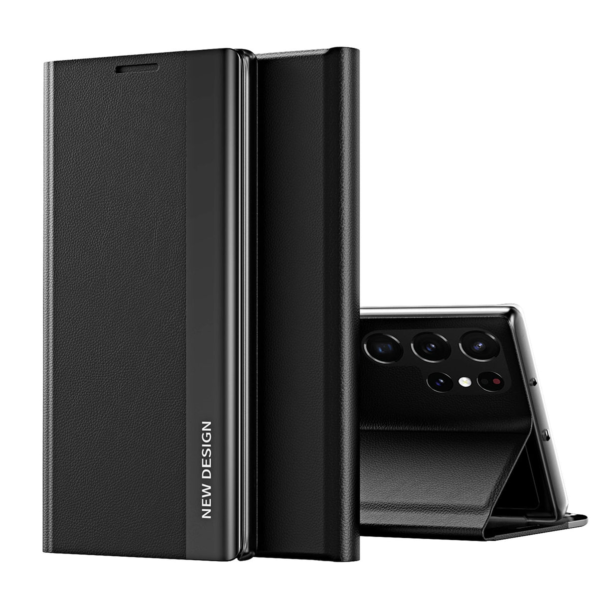 Sleep Case Pro Samsung Galaxy S25 Ultra Case med Flip og Stand - sort