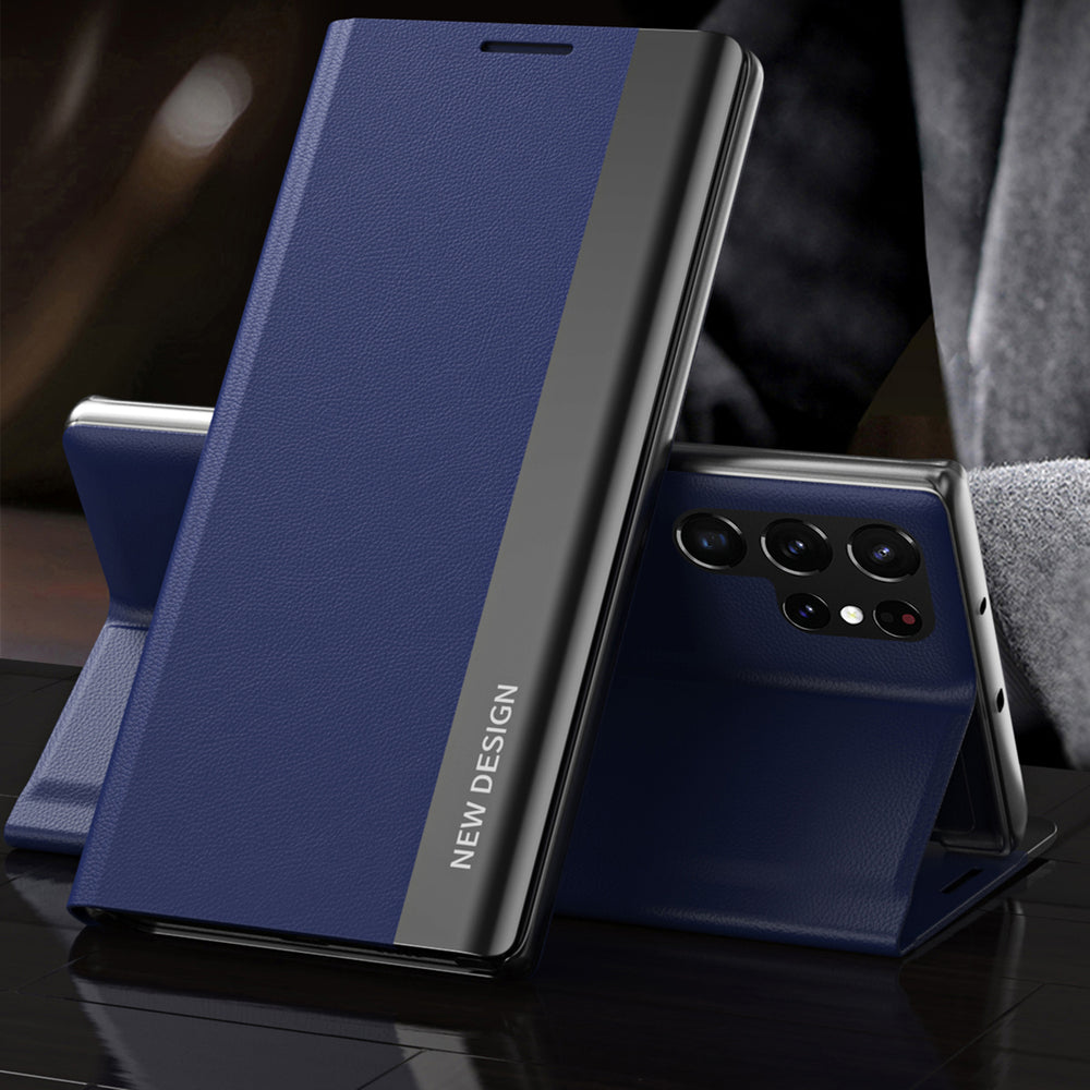 Sleep Case Pro Samsung Galaxy S25 Ultra Case med Flip og Stand - Blå