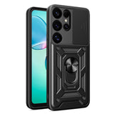 Hybrid Armor Camshield med Camera Cover og Metal Ring til Samsung Galaxy S25 Ultra - sort