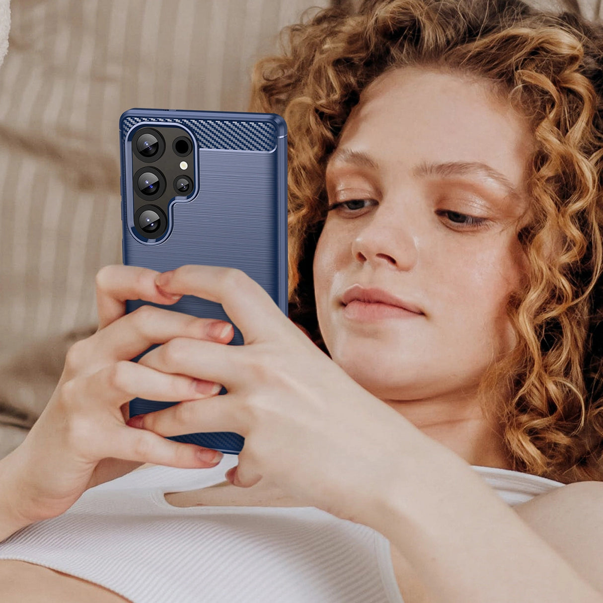 Carbon Case til Samsung Galaxy S25 Ultra - Blå