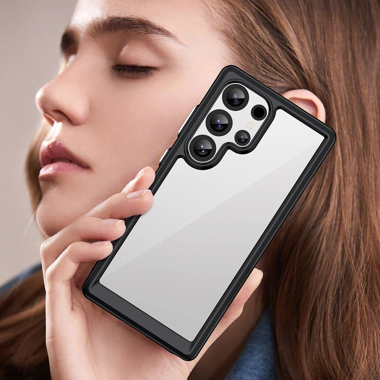 Udendørs rumkasse med gelramme til Samsung Galaxy S25 Ultra - sort
