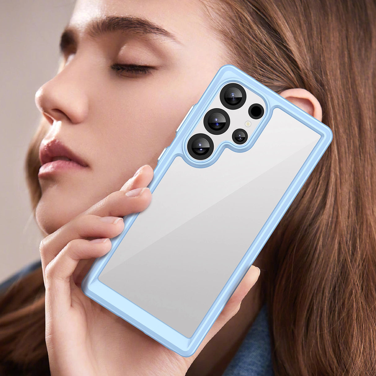 Udendørs rumkasse med gelramme til Samsung Galaxy S25 Ultra - Blå